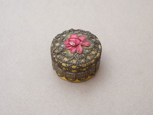 Ancienne boîte poudre - ancienne, rose